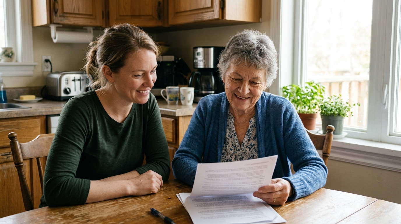 Reverse Mortgage When Adult Child Becomes Home Health Aide for Aging Parent: Career Transition Funding