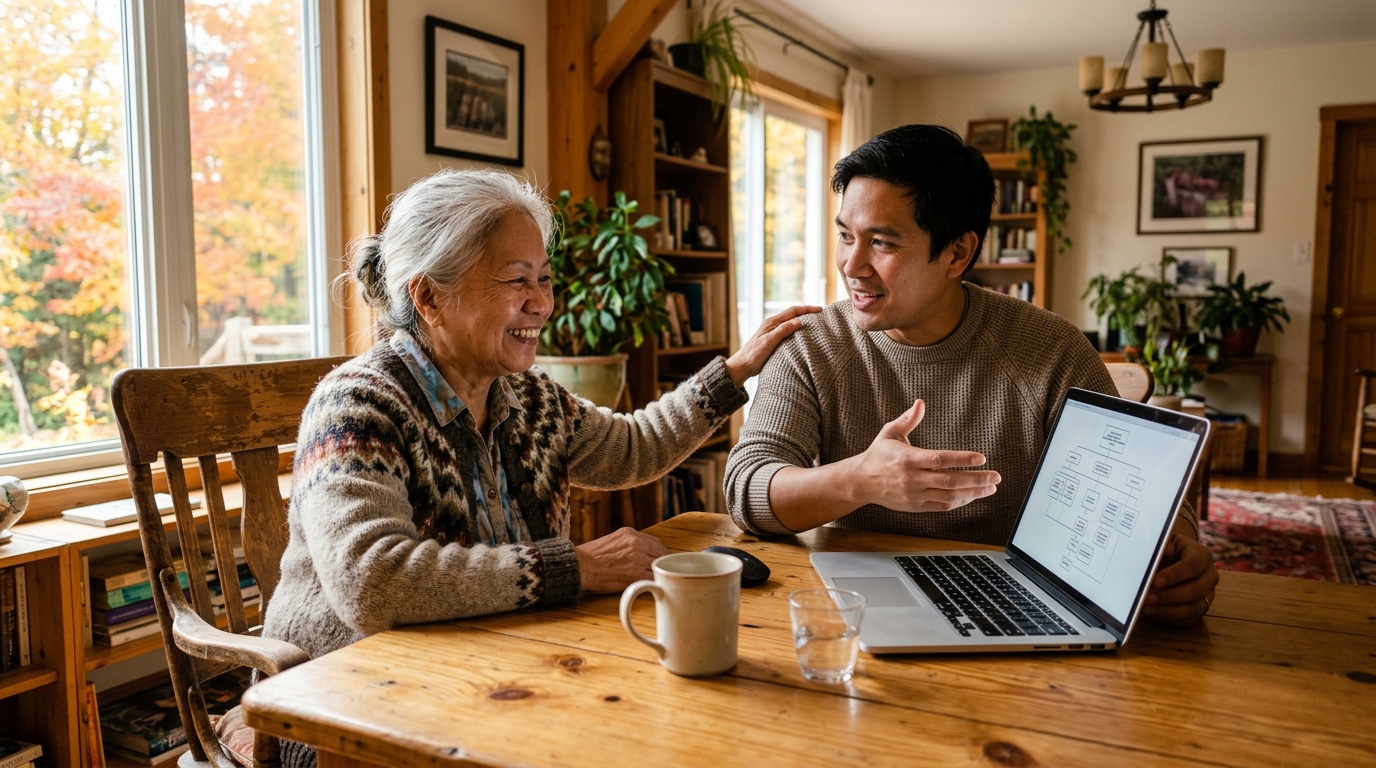 Reverse Mortgage for Adult Child's Environmental Sustainability Consulting Practice
